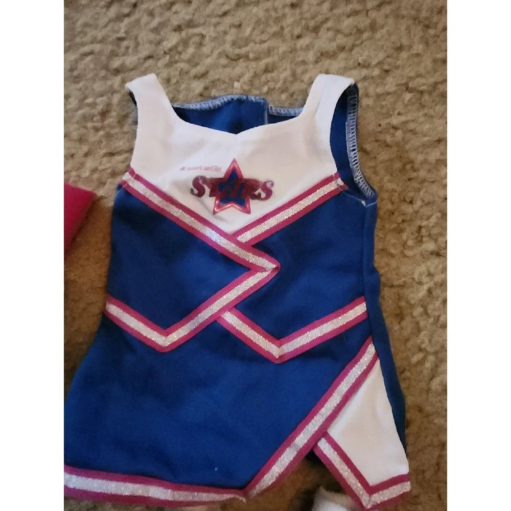 American Girl Doll STARS Cheerleader Blue Outfit  Pink Megaphone  Shoes‎ Socks